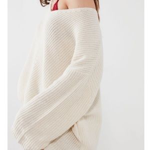 Urban Outfitters Ivory Oversized Hi Low Sweater